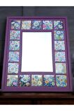Çini Desenli 18 Parça Karo Çerçeveli (35*30 CM) Ahşap Dekoratif Ayna,6 Farklı Renk Seçeneği Ile...