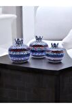 Sharp & Art Özel Ve Detaylı El Işlemesi 3'lü Çini Nar Takımı...(12-10-8 CM)