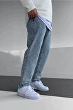 Buz Mavi Baggy Pantolon