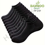 Unisex Bambu Dikişsiz Patik Çorap 10'Çift