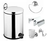 Banyo Aksesuar Seti - Krom - 5 Parça