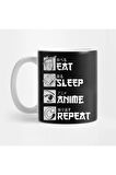 Eat Sleep Anime Repeat , Funny Japanese Manga Tee Kupa
