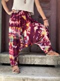 Bohem Doğal Batik Boyama Şalvar, Rahat Pantolon, Salaş Pantolon, Tie Dye