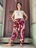 Bohem Doğal Batik Boyama Şalvar, Rahat Pantolon, Salaş Pantolon, Tie Dye