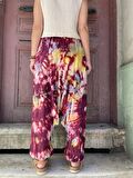 Bohem Doğal Batik Boyama Şalvar, Rahat Pantolon, Salaş Pantolon, Tie Dye