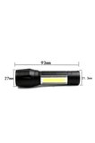 USB Şarjlı Zoomlu Mini El Feneri Q5 Güçlü Işık Yan COB LED SOS Mod Kutulu Acil Durum Işığı