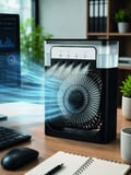 Püskürtmeli Masaüstü Fan 5 Başlıklı Serinletici, 600 ml Su Haznesi, 3 Kademe Fan, Type-C Bağlantı