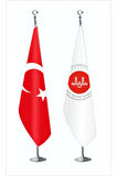 Diyanet Işleri Başkanlığı Logolu Makam Bayrağı Ve Türk Bayrağı Takım
