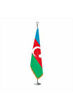 Azerbaycan Makam Telalı Bayrak Krom Direkli