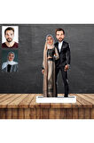 Tesettürlü Kadın ve Eşi Karikatür Figürü,Sevgiliye Hediye,Doğum Günü Hediyesi