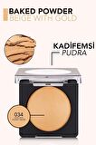 Flormar Yoğun Pigmentli Fırınlanmış Mat Pudra  - Baked Powder - 034 Honey Beige - 8682536053617