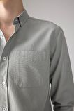 DeFacto Regular Fit Polo Yaka Oxford Basic Düz Uzun Kollu Gömlek A8028AX24SPGN1128