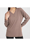 Likralı Turlu Viskon V Yaka Anne Penye Bluz