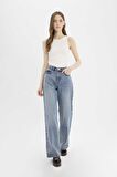 DeFacto Straight Wide Yüksek Bel Geniş Paça Uzun Jean Pantolon D7979AX25SPNM28