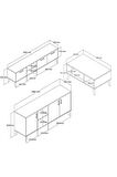 Mezza SET 1583-2072-1622 EXXEN (AHŞAP AYAKLI) TV ÜNİTESİ - ORTA SEHPA - KONSOL SETİ HAT RENGİ