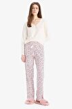 DeFacto Pijama Takımı Uzun Kollu Üst Desenli Uzun Altı-Fall in Love E0856AX25SPPN114