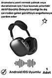 Akıllı Telefon Uyumlu 5.2 Bluetooth Anc Dokunmatik Suya Tere Dayanıklı P9 Siyah Kablosuz Kulaklık