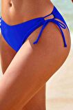 Angelsin Özel tasarım Bağlamalı Bikini Altı Mavi