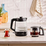Karaca Glass Tea XL 2 in1 Cam Çay Makinesi Space Gray