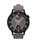 Fro LW38 Siyah Kasa 38 mm Kahverengi Kordon Akıllı Saat