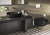 VitrA Outline 5991B483-0016 Asimetrik Lavabo, VitrA Clean, 56 cm, Mat Siyah
