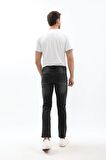 Erkek Slim Fit Yırtık Detay Antrasit Jean Pantolon