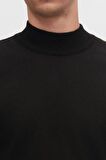 Ds Damat Regular Fit Siyah Pamuk Karışımlı Yarım Balıkçı Triko Kazak 5HF06ORT16275 5HF06ORT16275
