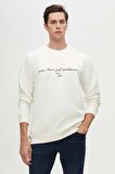 Twn Slim Fit Ekru Nakışlı Sweatshirt 2ECE25ORT0694