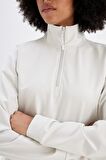 DeFactoFit Loose Fit Dik Yaka Fermuarlı Sporcu Sweatshirt C9406AX24AUGR493