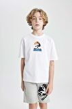 DeFacto Erkek Çocuk Shaquille O'Neal Oversize Fit Bisiklet Yaka Kısa Kollu Tişört C0411A824SMWT34