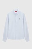 Slim Fit Mavi Oxford Düğmeli Yaka Kolay Ütülenebilir Nakış Detaylı Pamuklu Gömlek 4HC02ORT03265