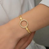 925 Ayar Gümüş Gold Kaplama Çeyrek Altın Takılabilir Kadın Bileklik