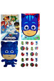 Pj Maskeliler Boyama Kitabı 20'Li Stickerlı Arka Kapak Kesilerek Maskeli & pj maskes Folyo Balon