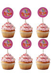 İyiki Doğdun Pembe Temalı Doğum Günü Cupcake & Pasta Süsleme Kürdanı 16 Adet 4 cm