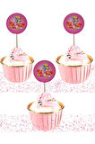 İyiki Doğdun Pembe Temalı Doğum Günü Cupcake & Pasta Süsleme Kürdanı 16 Adet 4 cm
