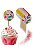  İyiki Doğdun Renkli Pasta Süsü Doğum Günü Cupcake & Pasta Süsleme Kürdanı 16 Adet 4 cm