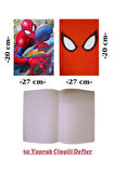 Spderman Defter,Stickerlı Boyama Kitabı,Sticker ,Kurşun Kalem,Örümcek Adam Kalem Başlığı,Boya Kalemi