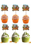 Safari Temalı Doğum Günü Cupcake & Pasta Süsleme Kürdanı Sevimli Hayvanlar Kürdan 20 Adet 4 cm