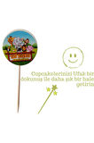 Safari Temalı Doğum Günü Cupcake & Pasta Süsleme Kürdanı Sevimli Hayvanlar Kürdan 20 Adet 4 cm