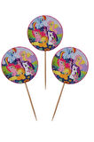 My Little Pony Karakter Doğum Günü Konsept & My Little Pony Temalı Pasta Kürdanı Süs Kürdan 16'lı