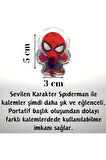Spıderman Örümcek Adam Resimli Siyah Kurşun Kalem & Spıderman Kalem Başlığı (Portatif Başlık)2 Parça
