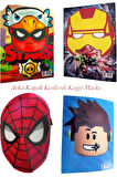 Brawl Stars Marvel Spıderman Roblox Boyama Kitabı Stickerlı 12'li Boya Kalemi Hediye