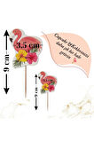 Flamingo Pasta Kürdanı Flamingo Temalı Doğum Günü & Etkinlik Pasta Süsleme Cupcake Kürdan Süsü 16'Lı