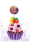 Rapunzel Temalı Doğum Günü Cupcake & Pasta Süsleme Kürdanı Rapunzel 16 Adet 4 cm