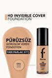 Flormar Doğal Bitişli Fondöten- Invisible Cover Hd Fdt. - Sarı Alt Ton 090 Golden Natural - 8682536059114