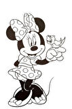 Minnie Mouse Boyama Kitabı 20 Stickerlı Arka Kapak Kesilerek Maskeli & Çift Taraflı Folyo Balon