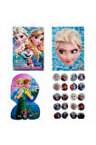 Frozen Boyama Kitabı 20 Stickerlı Arka Kapak Kesilerek Maskeli & Çift Taraflı Frozen Folyo Balon