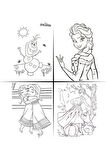 Frozen Boyama Kitabı 20 Stickerlı Arka Kapak Kesilerek Maskeli & Çift Taraflı Frozen Folyo Balon