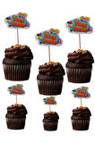 Kral Şakir Temalı Doğum Günü Cupcake & Pasta Süsleme Kürdanı Kral Şakir Kürdan 16 Adet 4 cm