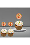 Ayıcık Sevimli Ayı Pasta Kürdanı Doğum Günü Pasta Süsleme Cupcake Kürdan Süsü 20 Adet